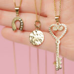 Halsketten layering schlüssel Halskette