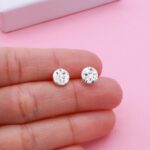 circle earrings hammered 925 silver