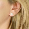 circle stud earrings sterling silver