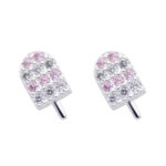 diamond studs earrings zirconia silver