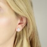 disc stud earrings 925 silver