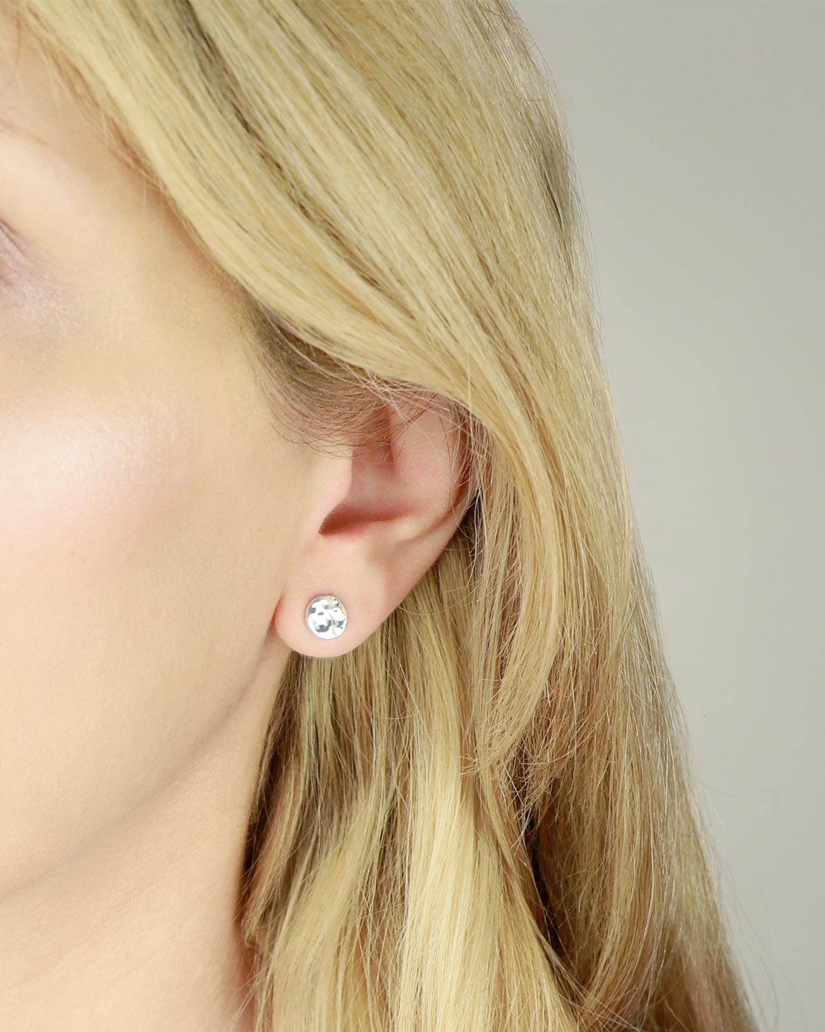 disc stud earrings 925 silver