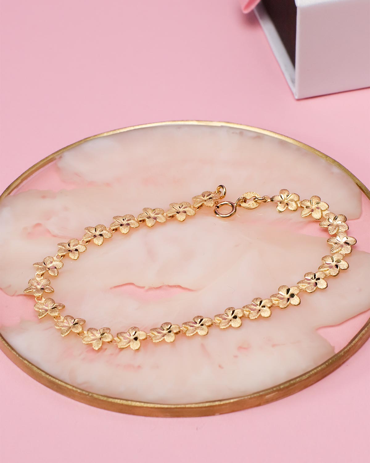 flowers bracelet gold 925 silver