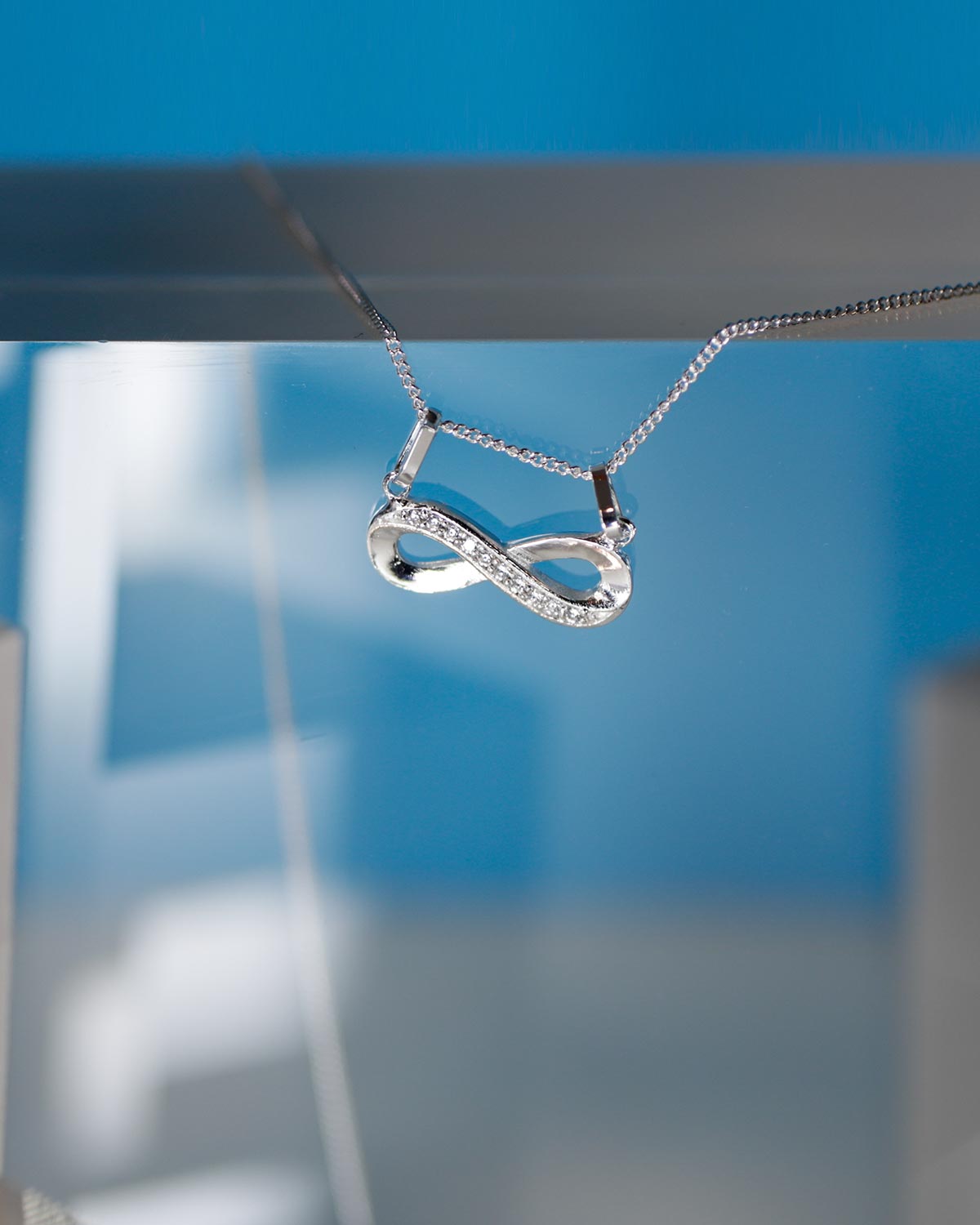 infinity pendant zirconia swarovski 925 silver