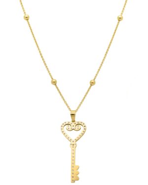 key necklace gold vermeil 925 silver