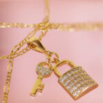 padlock necklace gold