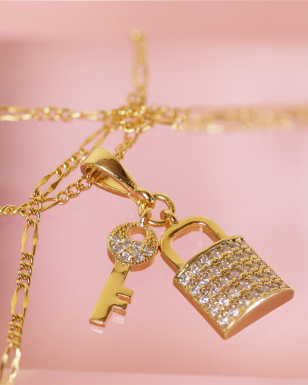 padlock necklace gold