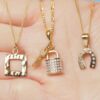padlock necklace gold plated