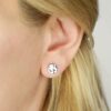 round earrings small hammered 925 sterling silver