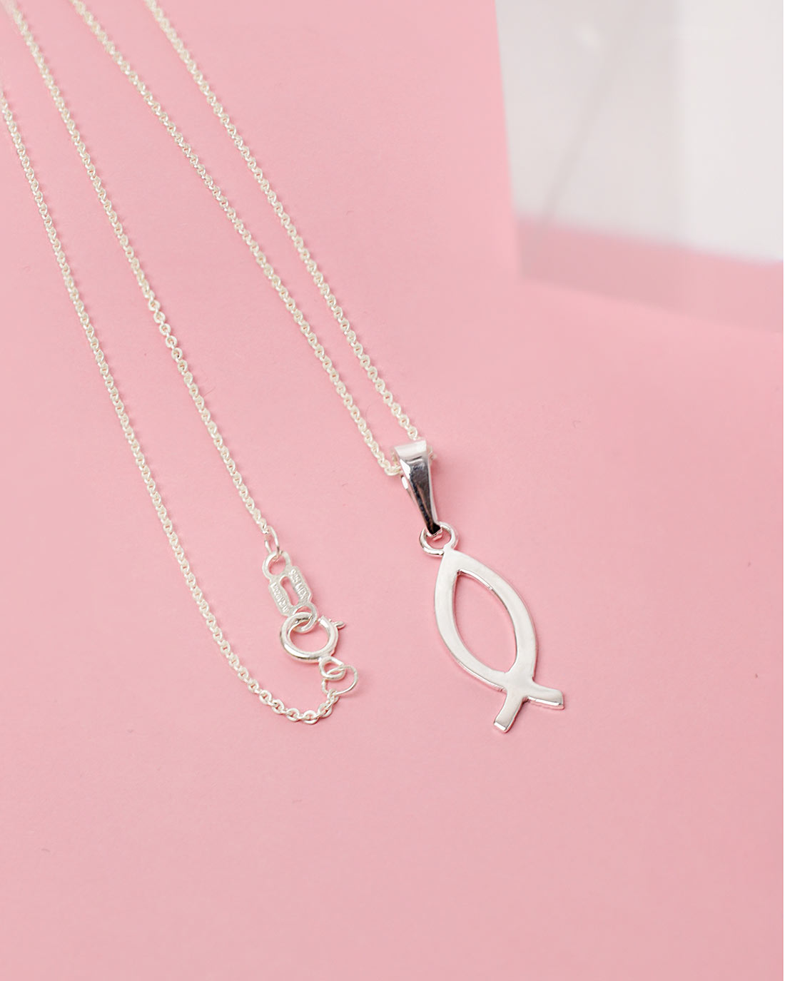 Jesus fish symbol 925 sterlingsilver