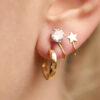 gold ear crawler star earrings