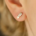 hammered gold ear studs vermeil