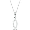 ichthys Jesus fish necklace 925 sterling silver