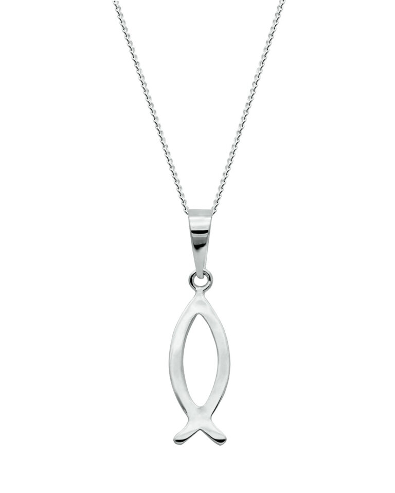 ichthys Jesus fish necklace 925 sterling silver