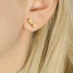 rectangle earrings gold small