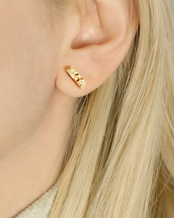 rectangle earrings gold small
