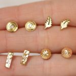 variety of gold stud earrings vermeil