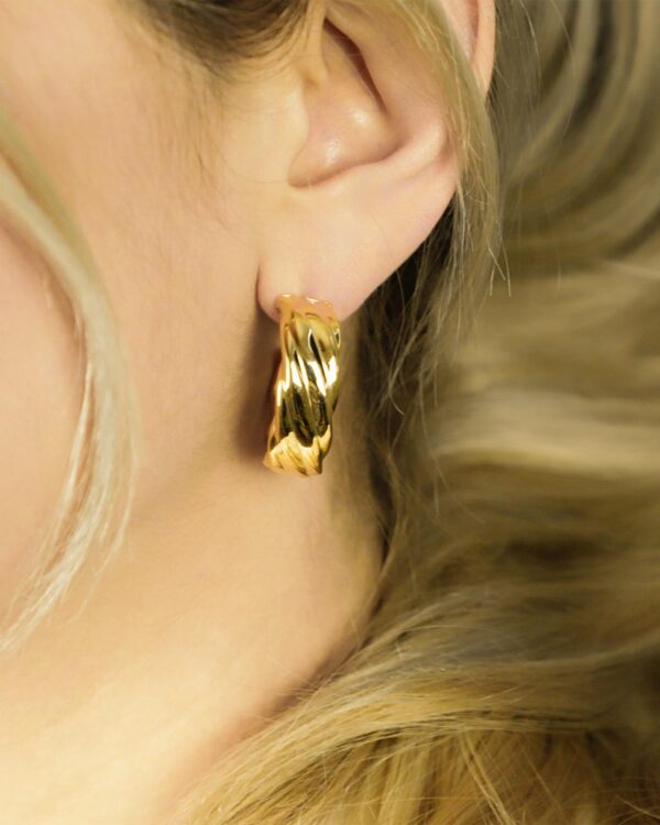 beautiful thick earrings gold