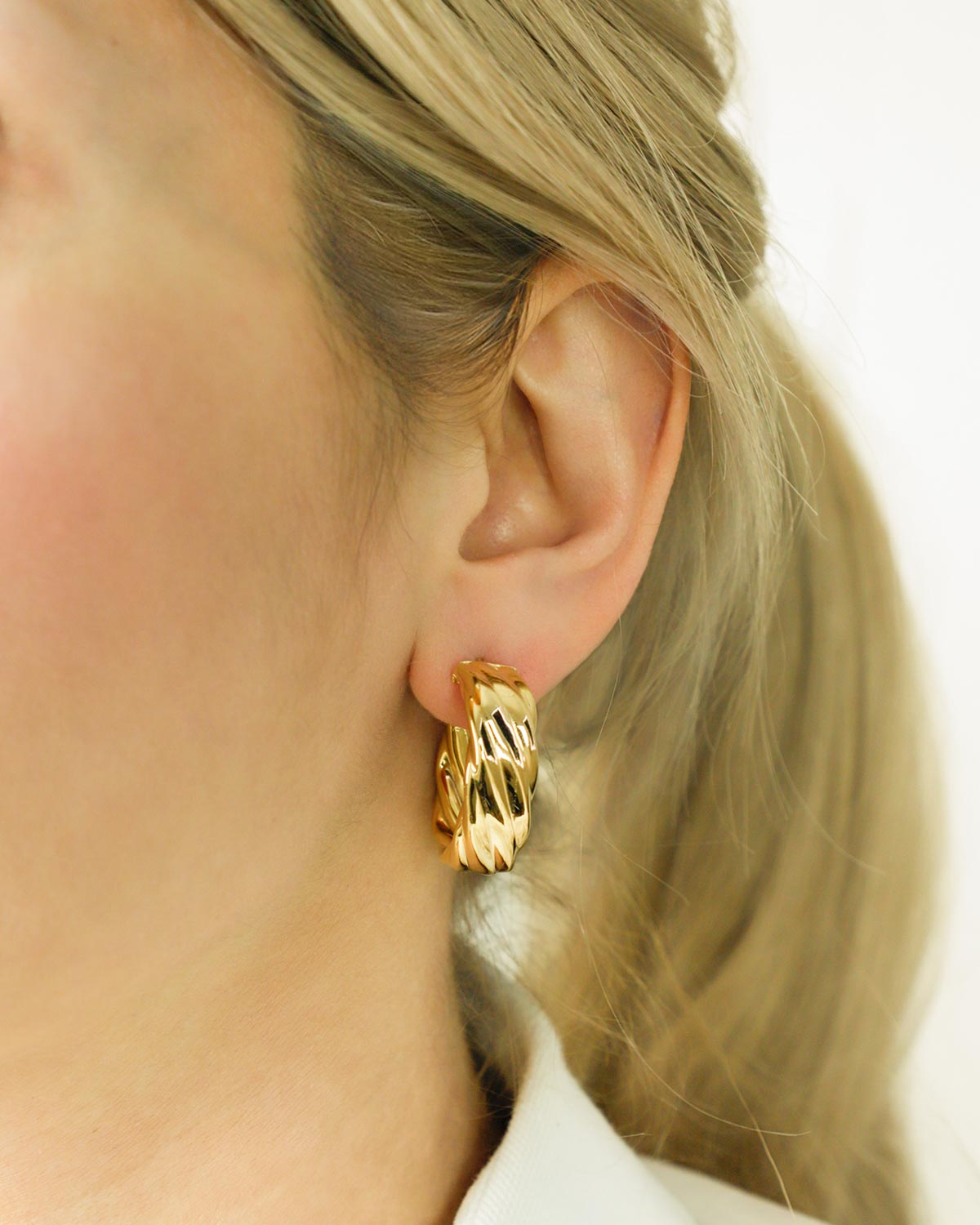 chunky creolen gold vermeil 925 silber