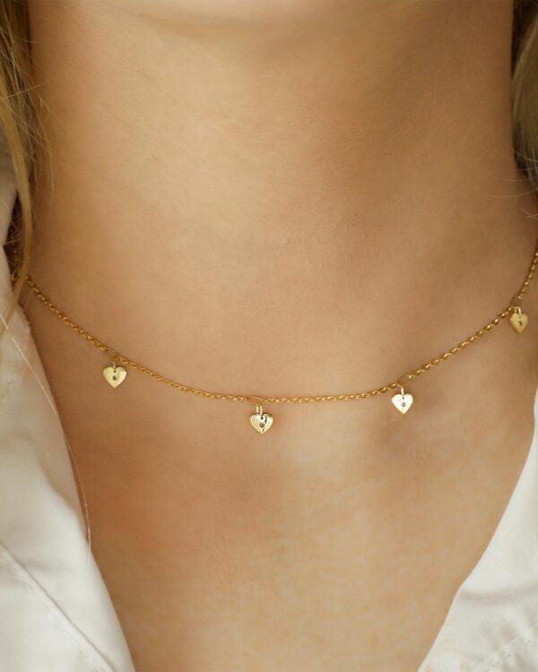 heart necklace gold vermeil