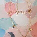 little hearts necklace multiple charms choker gold
