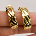 statement gold hoop earrings