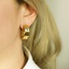 thick gold hoop earrings gold vermeil 925 silver
