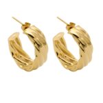 thick hoop earrings gold vermeil plated 24K
