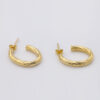 twist gold hoop earrings medium size