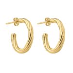 twist hoop earrings gold 925 silver