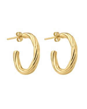twist hoop earrings gold 925 silver