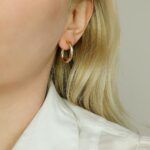 twist hoop earrings gold high quality