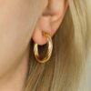 twist hoop earrings gold plated