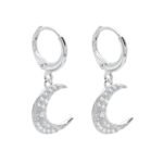 moon earrings 925 silver hypoallergenic