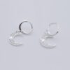 moon earrings hanging hoops silver