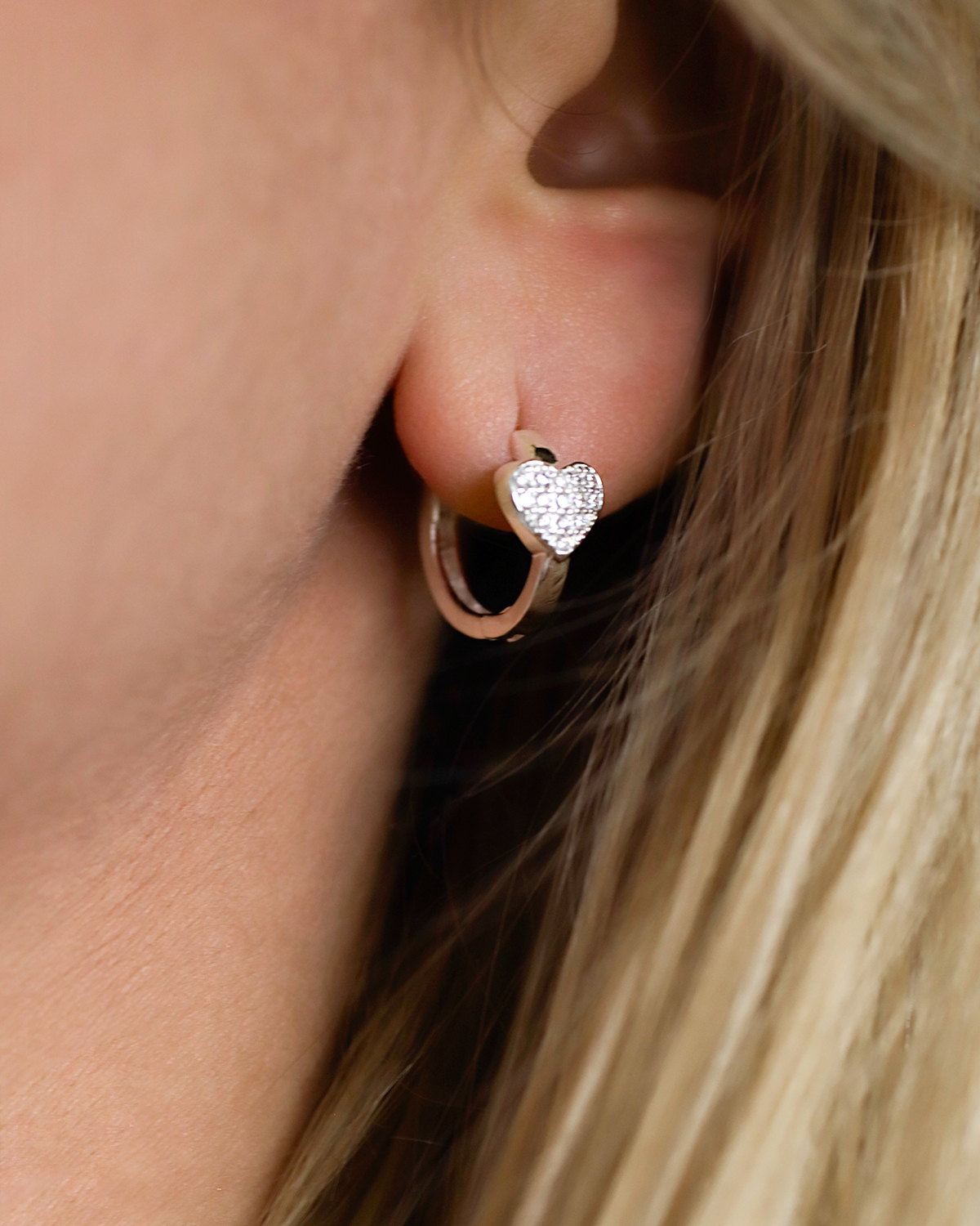 heart hoop earrings 925 silver