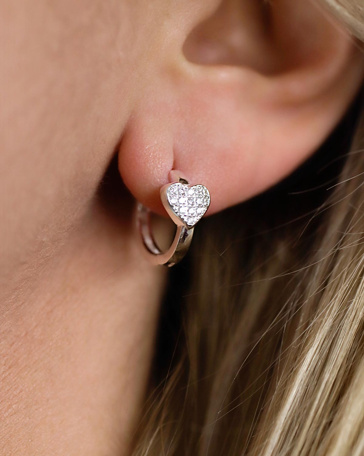 heart hoop earrings sterling silver 925