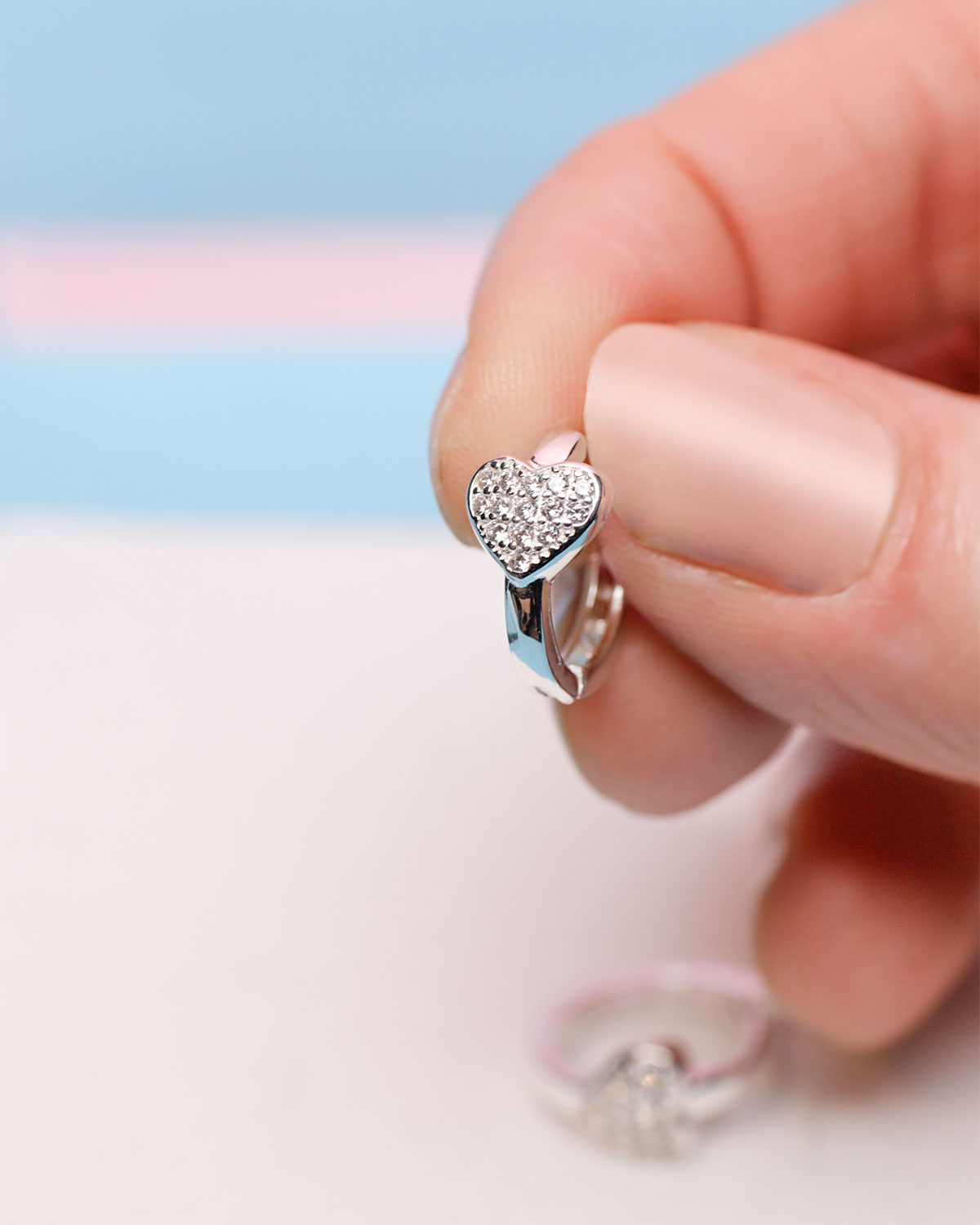 heart hoops earrings 925 silver