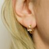 crown earrings gold 925 silver