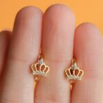 crown earrings gold hoops