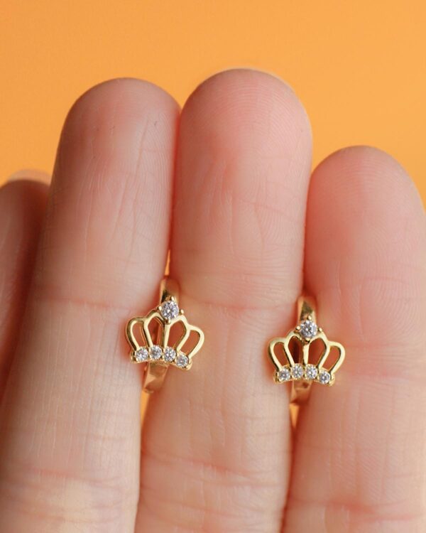 crown earrings gold hoops