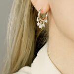 several charms hoop earrings 925 sterling silver