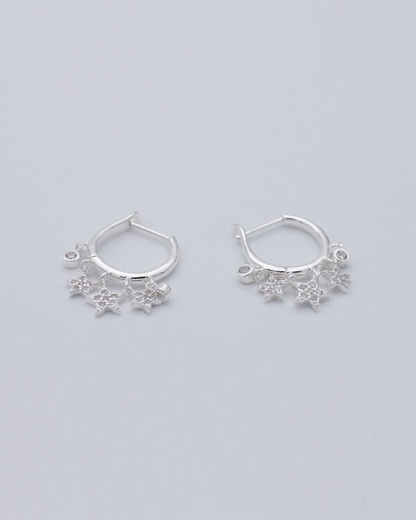 stars hoop earrings 925 sterling silver