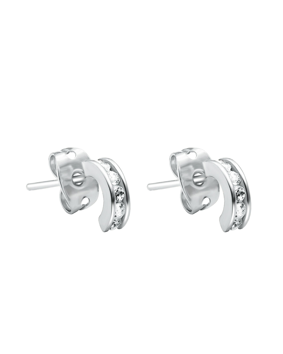 real silver earrings with zirconia