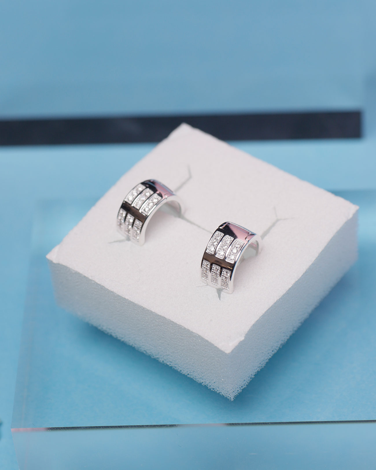 beautiful hoop earrings silver 925 wide