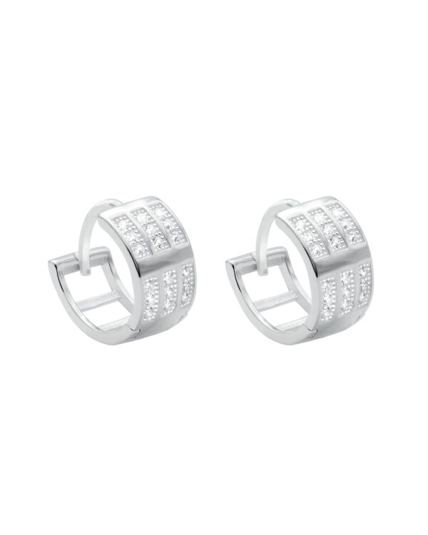 wide hoop earrings with stones zirconia silver 925