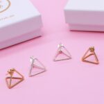triangle earrings 925 silver gold vermeil