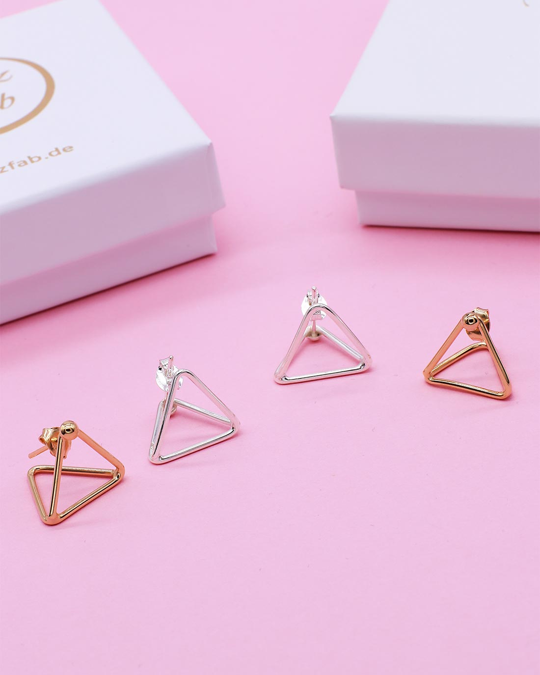 triangle earrings 925 silver gold vermeil