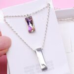 rectangle bar necklace 925 sterling silver