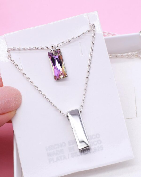 rectangle bar necklace 925 sterling silver